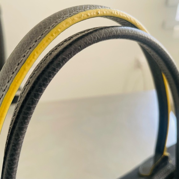 LONGCHAMP Le Pliage Nylon Tote Bag - Grey With Yellow Branding & Accents - Picture 11 of 16